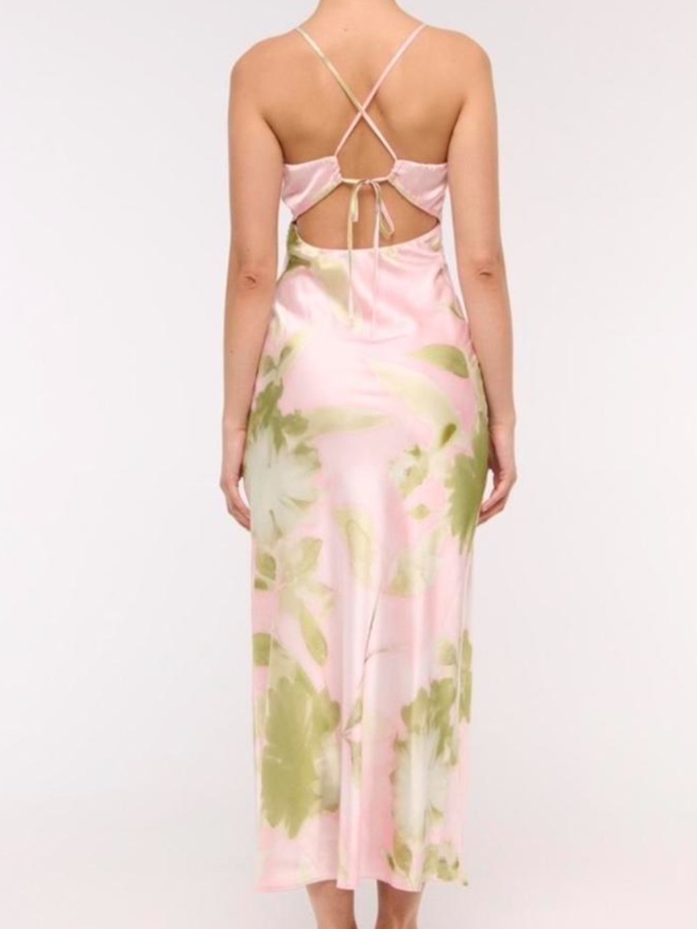 Abercrombie & Fitch Julia Pink and Green Floral Slip Maxi Dress - Picture 2 of 12